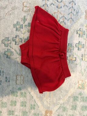 Red Knit Baby/Toddler Skirted Diaper Cover